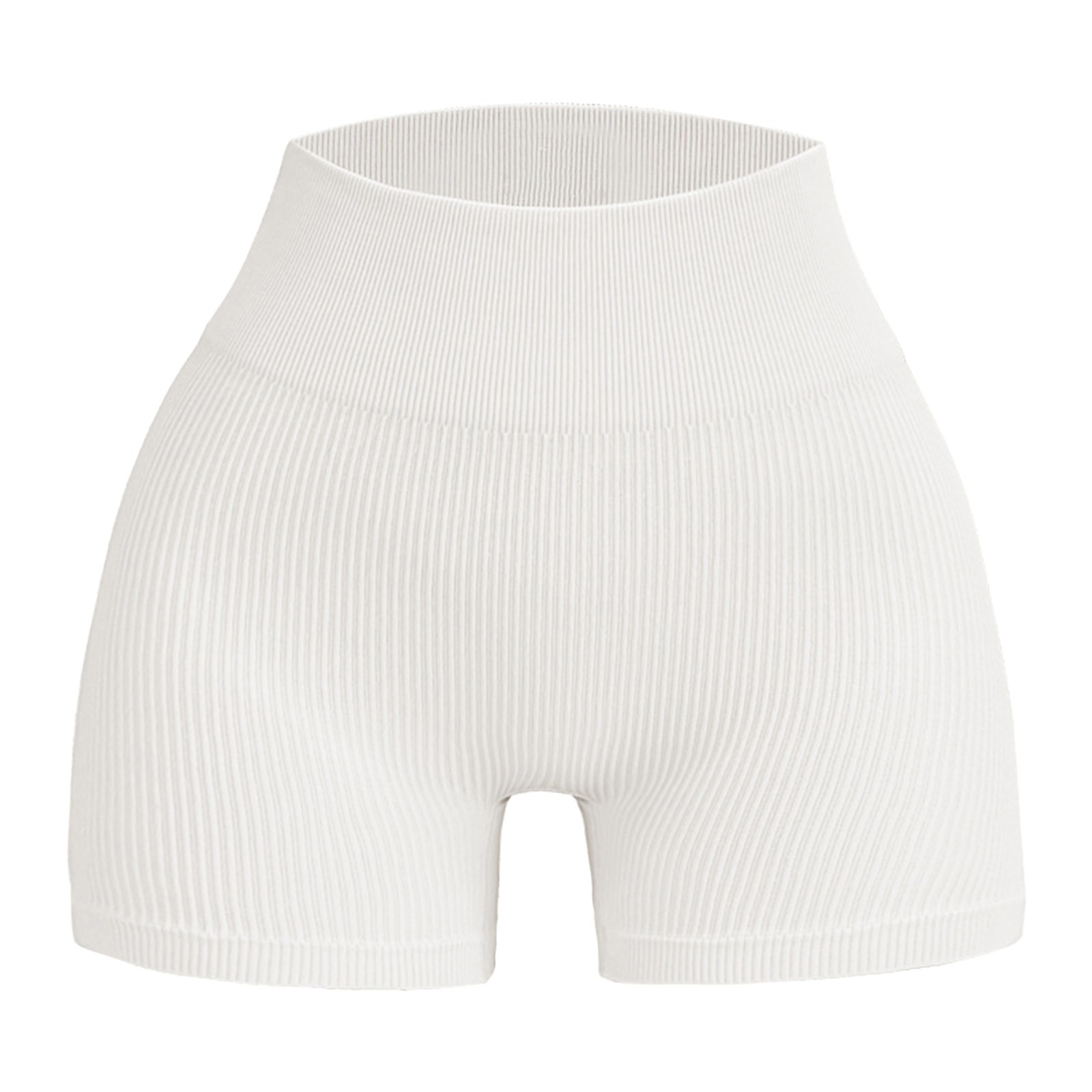 thumbnail image 4 of Pantalones cortos de entrenamiento sin costuras y acanalados para mujer: cintura alta, elásticos para yoga/gimnasio, talla real, tallas asiáticas, lavado a mano en frío., 4 of 4